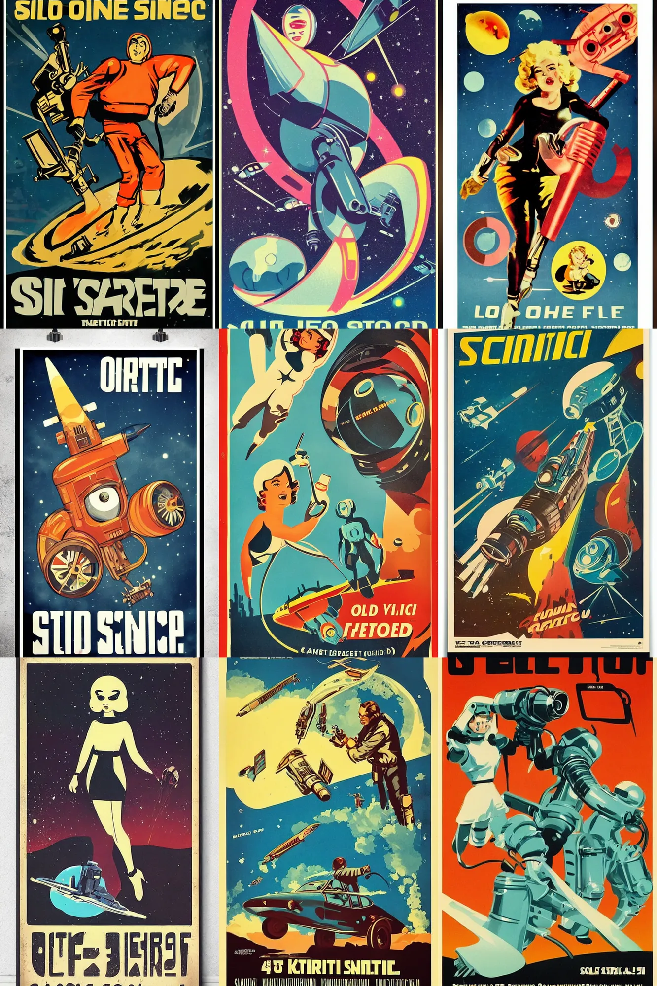 Prompt: cute retro sci - fi old poster