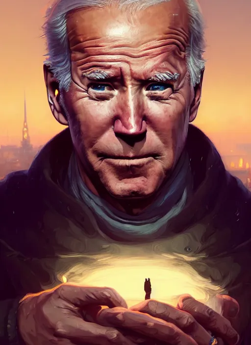 Image similar to Highly detailed portrait of homeless Joe Biden, in GTA V, Stephen Bliss, unreal engine, fantasy art by Greg Rutkowski, Loish, Rhads, ferdinand knab, Makoto Shinkai and Lois van baarle, ilya kuvshinov, rossdraws, Tom Bagshaw, alphonse mucha, global illumination, radiant light, detailed and intricate environment