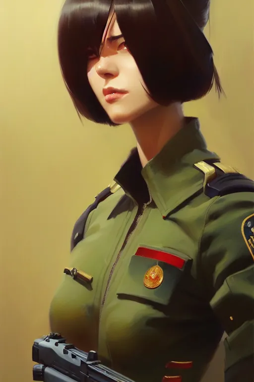 Image similar to a ultradetailed beautiful panting of a stylish swat woman, oil painting, by ilya kuvshinov, greg rutkowski and makoto shinkai, trending on artstation