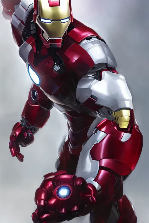 Image similar to Full body camera shot of marvel comics character, evil white superior iron man, red eyes, full of details, digital illustration, concept art, smooth, by Ina Wong and wlop ，trending on cgsociety and artstation，8kHDR，light effect