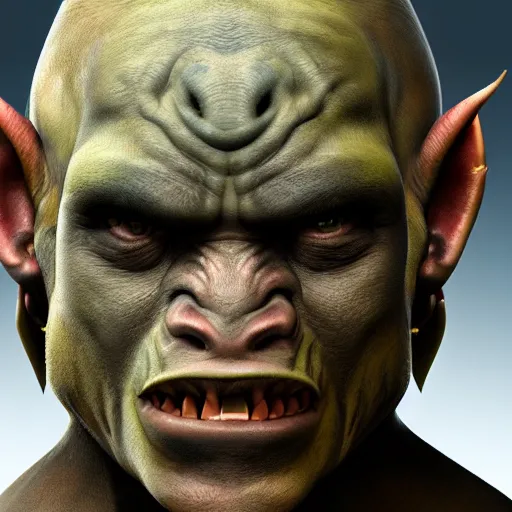 Image similar to a detailed portrait of an orc boy child, art illustration, incredibly highly detailed and realistic, 8 k, sharp focus