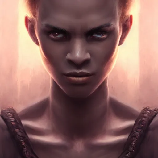 Prompt: portrait of a slender strong tall dark rogue blackman. Epic fantasy. beautiful. hyperrealism symetric face cinematic top lighting, insanely detailed and intricate, face by wlop, Charlie Bowater, golden ratio, symmetric matte painting, cinematic, trending on artstation, deviantart and cgsociety, 8k, high resolution