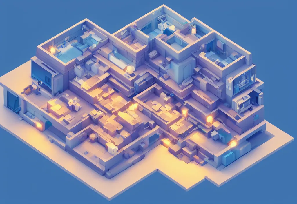 Prompt: isometric magicavoxel modern house, magicavoxel cinematic lighting, 4k