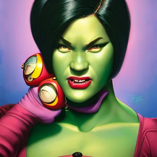 Image similar to lofi shehulk portrait, Pixar style, by Tristan Eaton Stanley Artgerm and Tom Bagshaw.