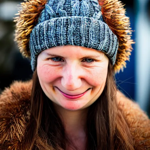 Image similar to a kiwi wearing a wooly hat! Ultra realistic! 25mm f/1.7 ASPH Lens!