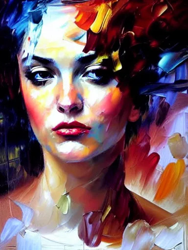 Image similar to neo - baroque portrait of a woman painted by henry asencio, leonid afremov, casey baugh, sandra chevrier, peter coulson