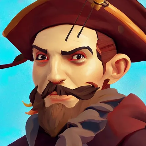 Image similar to painting jack the pirate on sea of thieves game avatar hero smooth face median photoshop filter cutout vector behance hd by jesper ejsing, by rhads, makoto shinkai and lois van baarle, ilya kuvshinov, rossdraws, illustration, art by ilya kuvshinov and gustav klimt