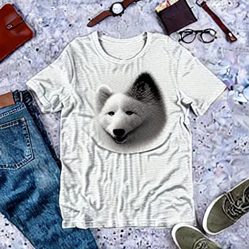 Image similar to samoyed graphic on t - shirt