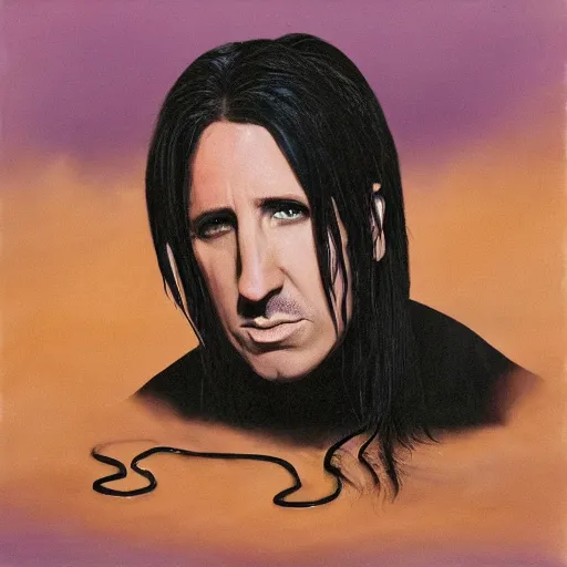 Prompt: portrait of Trent Reznor with snakes for hair oil painting