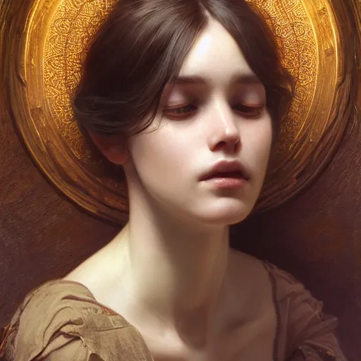 Image similar to a simple face highly detailed, dim volumetric lighting, 8k,octane,post-processing,digital painting, trending on artstation, concept art, smooth, sharp focus, illustration,by Tom Bagshaw and Daniel Gerhartz and Albert Aublet and Lawrence Alma-Tadema and alphonse mucha