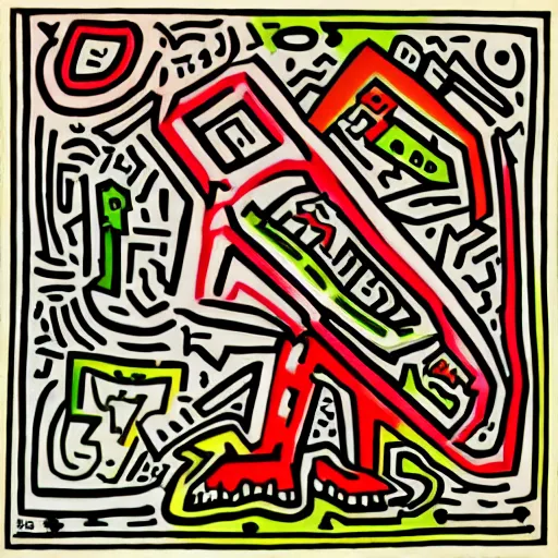 Prompt: Liminal space in outer space by Keith Harring