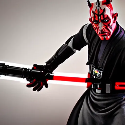 Prompt: Darth maul building his lightsaber