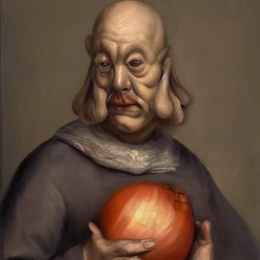 Image similar to onion man portrait, baroque painting