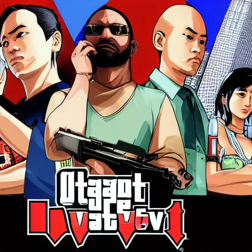 Image similar to kim kataguiri in the style of a gta iv loading screen high definition, 1080p