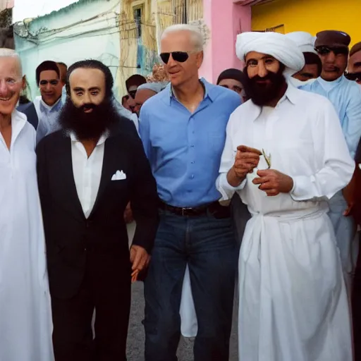 Prompt: 8 k uhd joe biden eat with osama bin laden in cuba, uhd details