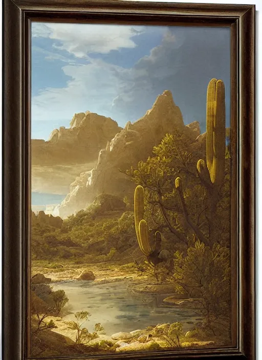 Image similar to a desert oasis, sparse, epic atmosphere, by asher brown durand, by yoshitaka amano