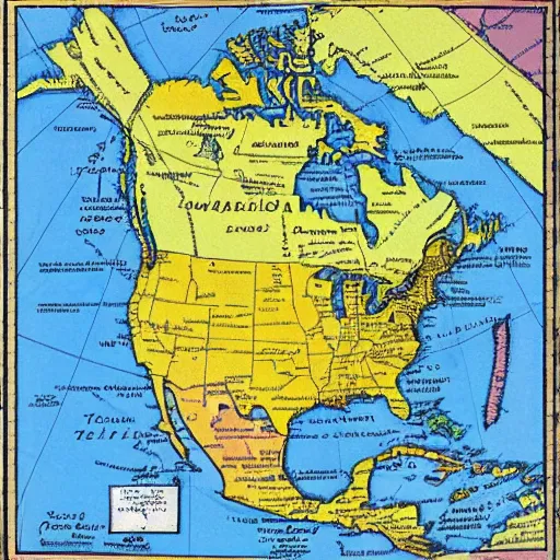 Image similar to a map of north america with names