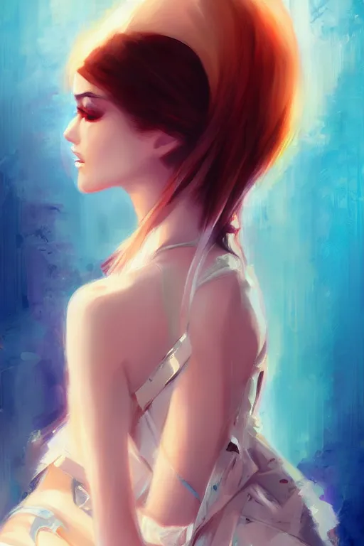 Image similar to material girl, by ross tran, oil on canvas