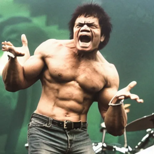 Image similar to hulk performing at woodstock