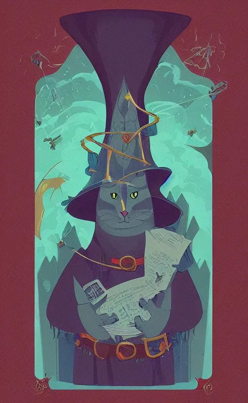 Image similar to powerful wizard cat, dungeons and dragons by simon kennedy, studio muti