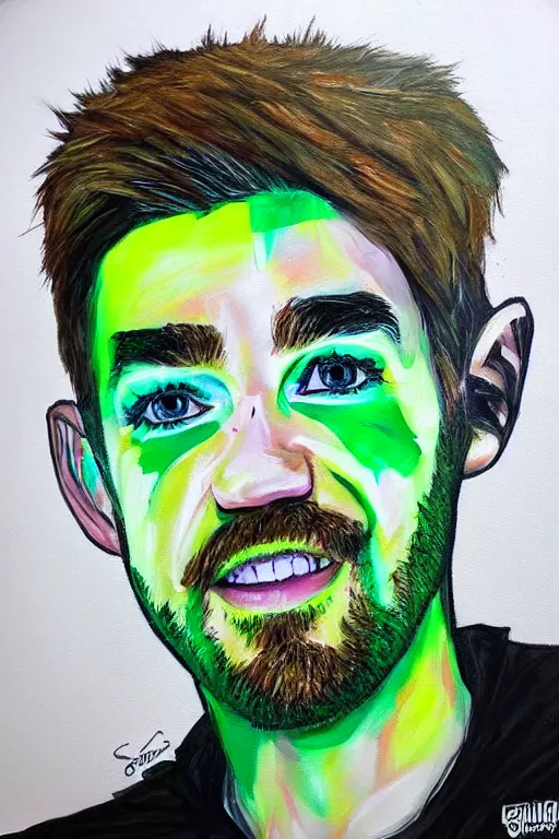 Image similar to Sean McLoughlin, Jacksepticeye, Irish Youtuber, solo portrait 🎨🖌️ 🔥💚