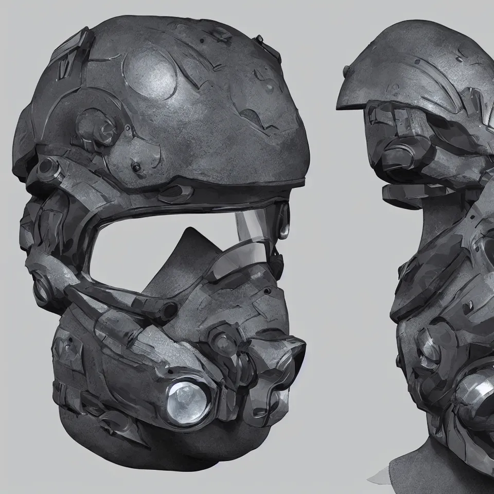 Prompt: front view epic nano cyber headgear combat goggles helmet highly detailed, hyper concept art, smooth, crisp sharp focus, simple draft aaa unreal artstation