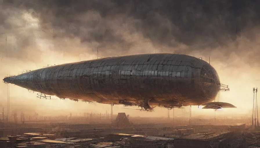 Image similar to Dieselpunk Norilsk city, zeppelin factory manufacturing, airship, aeroplane, steam, epic composition, intricate, elegant, volumetric lighting, digital painting, highly detailed, artstation, sharp focus, illustration, concept art, ruan jia, steve mccurry