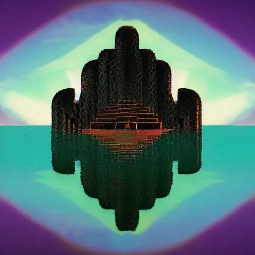 Prompt: synthwave luminus fractal pond grid budgie monolith pot corolla , by Felix Vallotton and Bruce Pennington and David Hocknet , An American propaganda , National Geographic photo , Art on Instagram