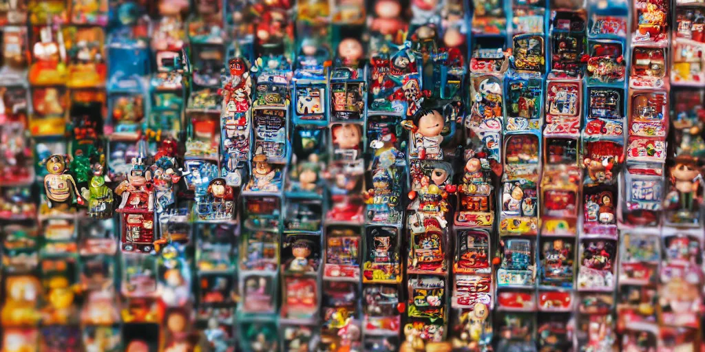 Image similar to closeup portrait of tin toy tokyo corner store and vending machines, depth of field, zeiss lens, detailed, centered, photoshoot, by nicoletta ceccoli, mark ryden, lostfish, breathtaking, 8 k resolution, extremely detailed, beautiful, establishing shot, artistic, hyperrealistic, octane render, - h 8 0 4