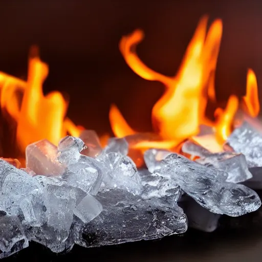 Image similar to fire but made out of ice