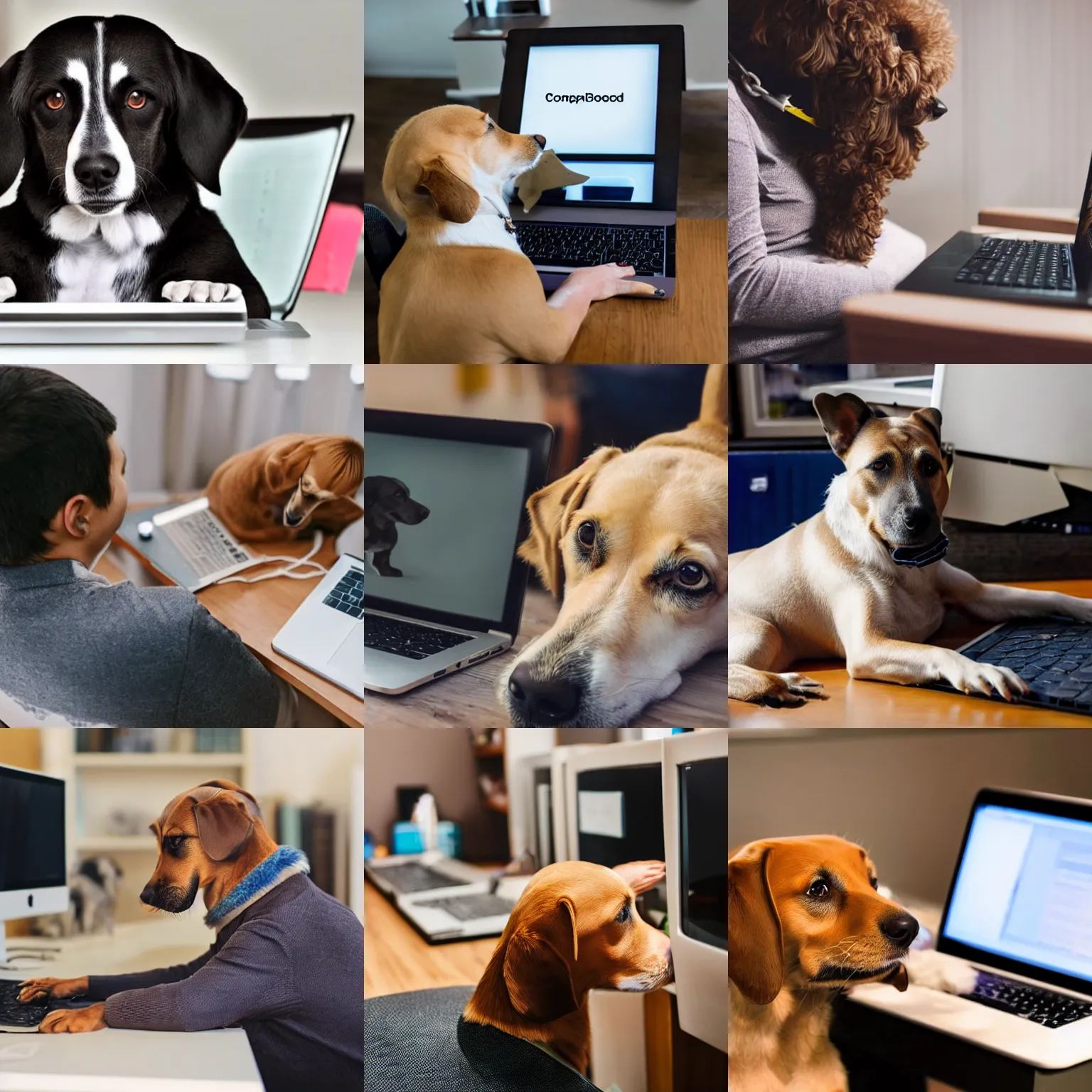 Image similar to a dog using computer