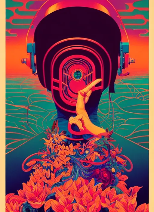 Image similar to concert poster for the band cave in, tristan eaton, victo ngai, artgerm, rhads, ross draws