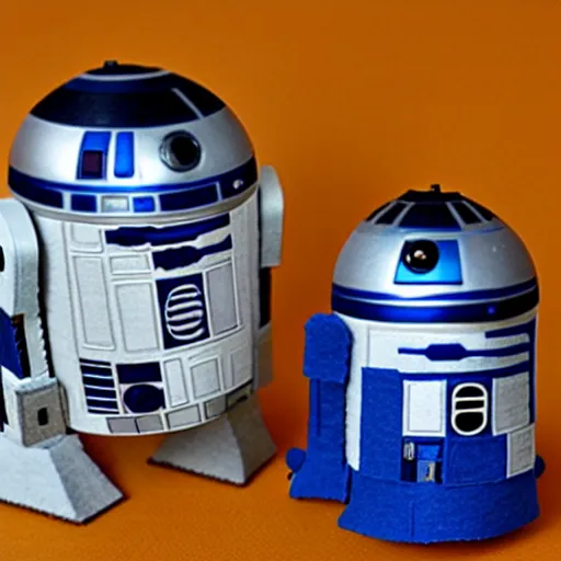 Image similar to r 2 d 2, felt