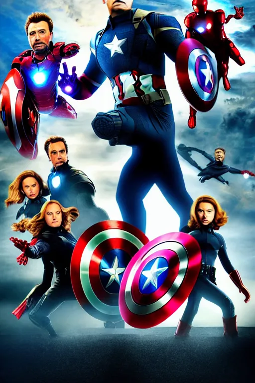Image similar to movie poster of the avengers starring rowan atkinson, highly detailed, extremely high quality, hd, 4 k, 8 k, professional photographer, 4 0 mp, lifelike, top - rated, award winning, realistic, detailed lighting, detailed shadows, sharp, no blur, edited, corrected, trending