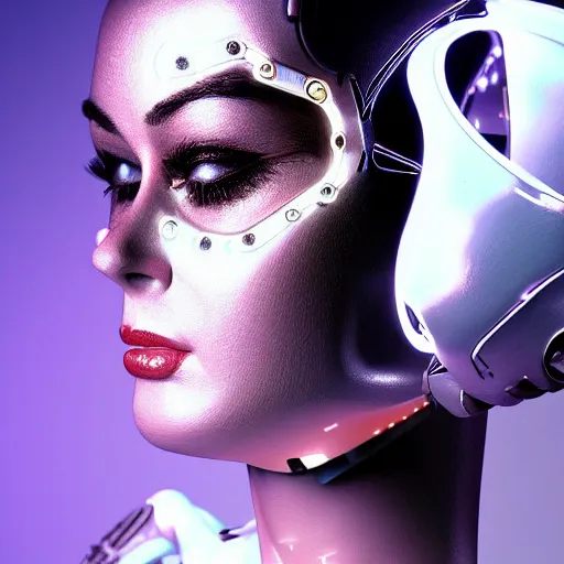 Image similar to beautiful centered Fine art photo portrait of sleepy young Carmen Electra as a solarpunk robotic humanoid, white mechanical parts with led lights, photorealistic, white background, highly detailed and intricate, sunset lighting, HDR 8k