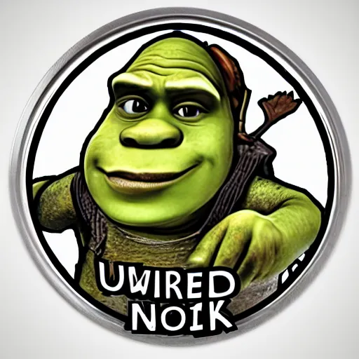 Image similar to reward coin shrek metal hacking connected network