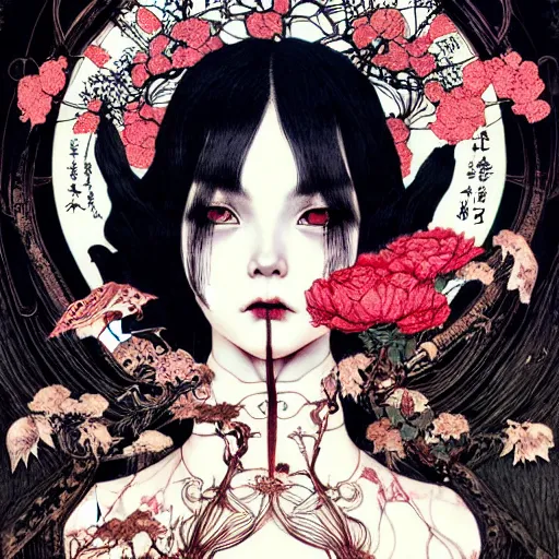 Prompt: portrait painted in zhang jingna style drawn by vania zouravliov and takato yamamoto, inspired by alice in wonderland, intricate acrylic gouache painting, high detail, sharp high detail, artstation