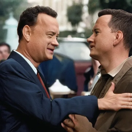 Prompt: tom hanks commits a hate crime