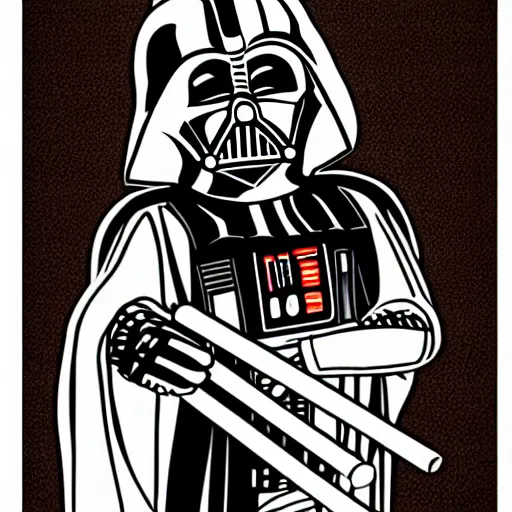 Image similar to darth vader wearing a jock - strap - diaper - loin - cloth, svg sticker art