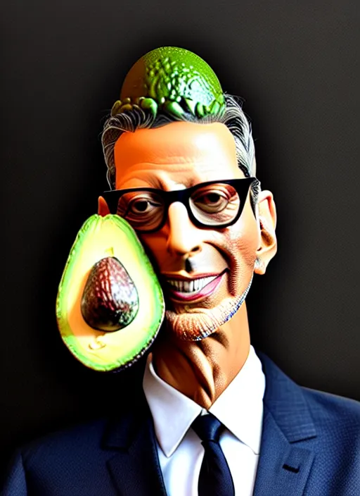 Image similar to jeff goldblum avocado