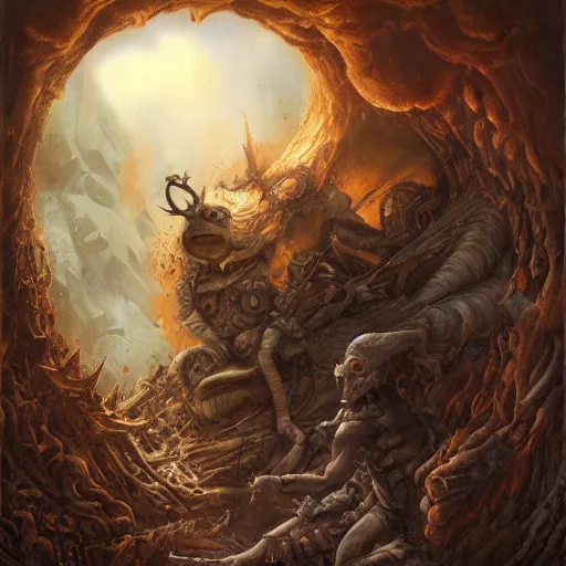 Prompt: hell is other people by justin gerard, deviantart