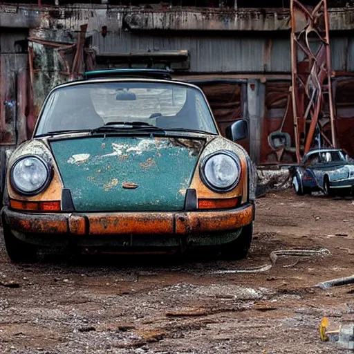 Image similar to rusty, scrap, salvage, junk 9 1 1 porsche