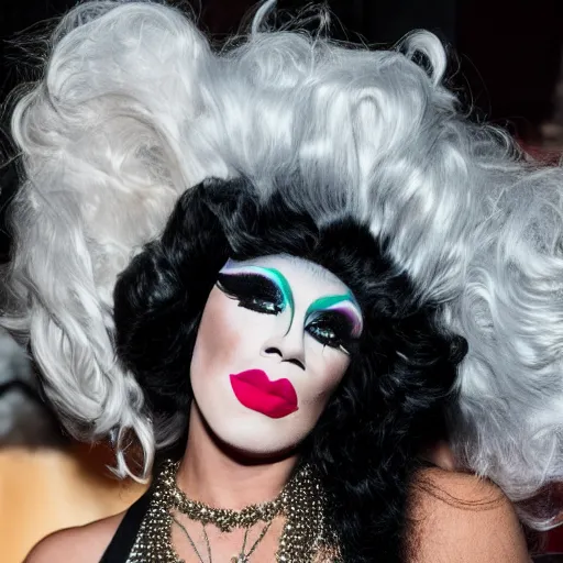 Image similar to a photo of a drag queen, shallow focus