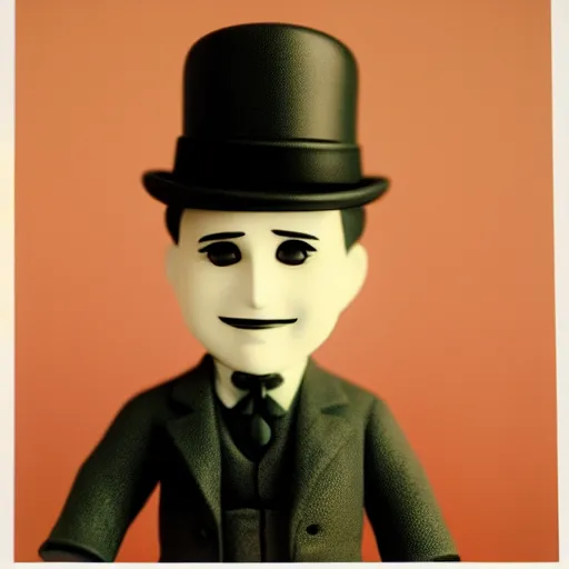 Prompt: charlie chaplin as nendoroid, 8 k hd dof, cinestill 8 0 0 t,