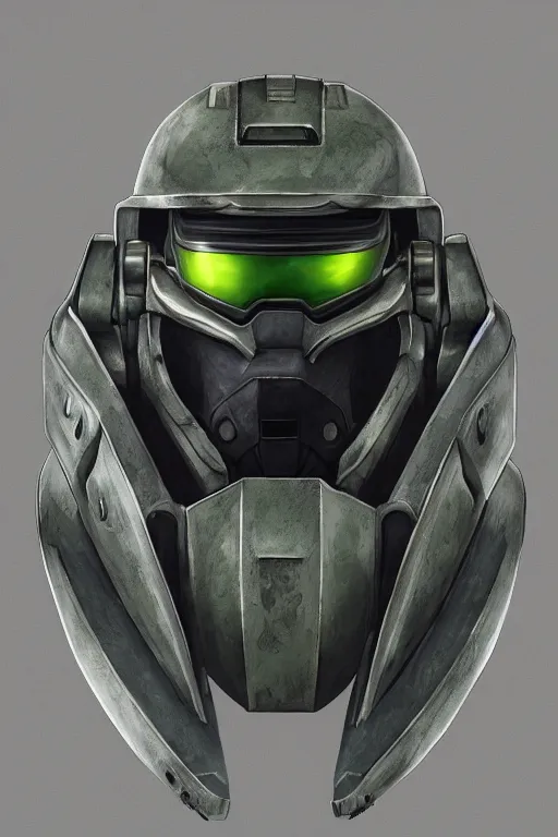 Image similar to robot ninja mask helmet halo master chief radiating a glowing aura global illumination ray tracing hdr fanart arstation by ian pesty and katarzyna da „ bek - chmiel