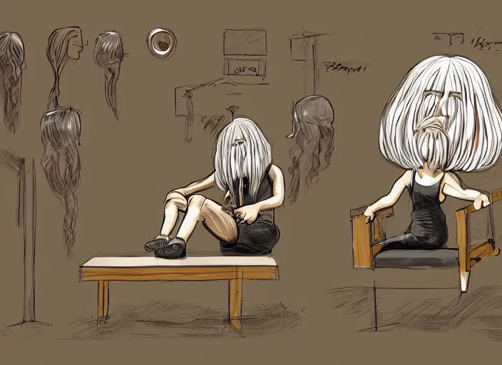 Image similar to judge wearing a bench wig is making a haircut to another judge with a bench wig, only two person in the scene, concept art, artstation, fractals