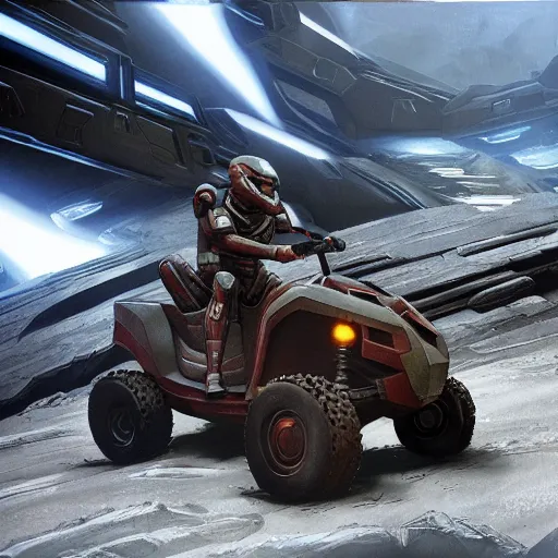 Prompt: concept art for atv in the upcoming halo game - n 4