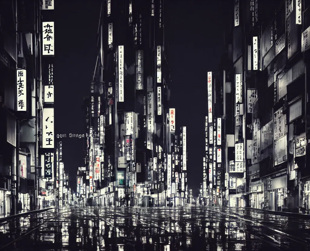 Prompt: beautiful!!! overwhelming!!!!! studio photograph of japan at night, raining, long reflective street, beautiful tall luxurious neon buildings with advertisements, cars and crowd, traffic lights, dense intense atmosphere!!! stunning composition, moon rays, beautiful calming atmosphere, studio level quality, photography, hyperdetailed