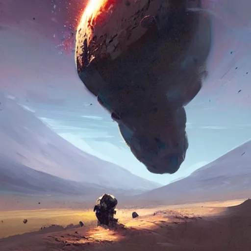 Prompt: meteor hitting earth, concept art by greg rutkowski, highly detailed, ultra realistic