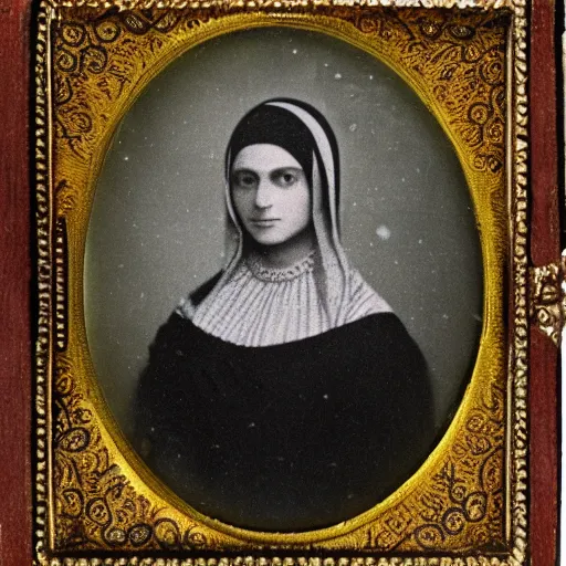 Image similar to daguerreotype of mona liza